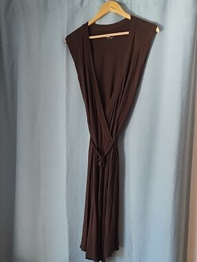 GAP Brown Sleeveless Wrap Dress